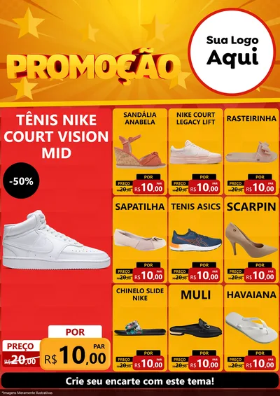 Modelo de Encarte para Encarte A4 Vertical com o tema Promoção para Calçados