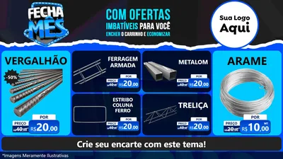 Modelo de TV para TV Horizontal com o tema Fecha Mês para Ferragens