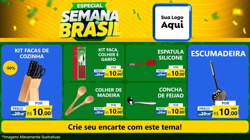 Modelo de TV para TV Horizontal com o tema Especial Semana do Brasil para Utilidades Domésticas