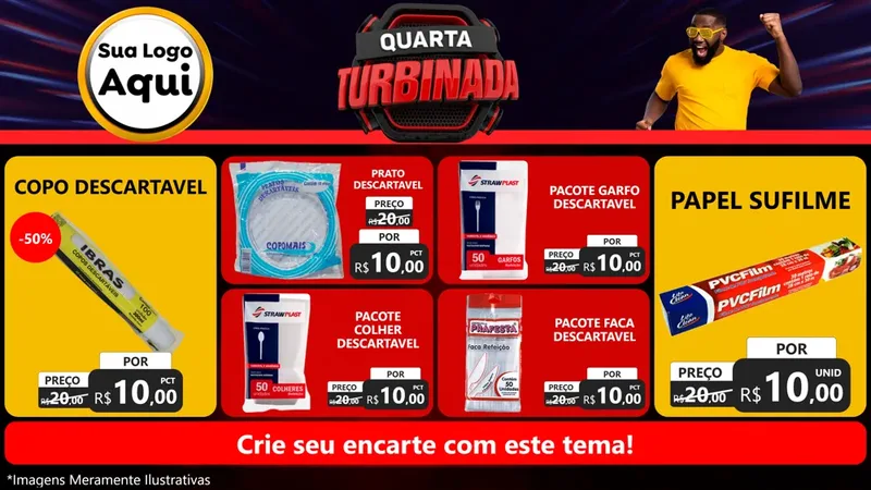 Modelo de TV para TV Horizontal com o tema Quarta Turbinada para Embalagens