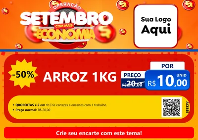 Modelo de Cartaz para Cartaz A4 Horizontal com o tema Operação Setembro Com Muita Economia para Supermercado