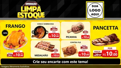 Modelo de TV para TV Horizontal com o tema Operação Limpa Estoque para Assados