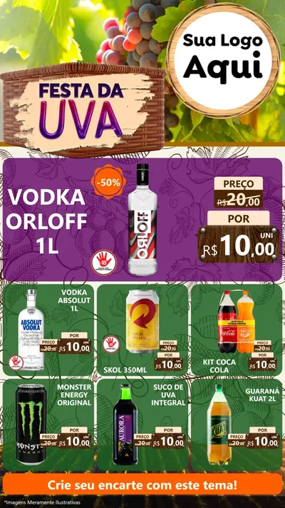 Modelo de Rede Social para Stories com o tema Festa da Uva para Distribuidora de bebidas