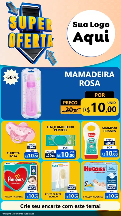 Modelo de Rede Social para Stories com o tema Super Oferta - Bebê para Bebês