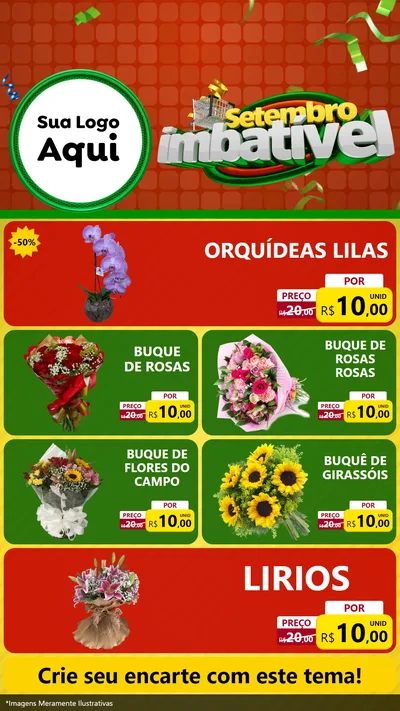 Modelo de TV para TV Vertical com o tema Setembro Imbatível para Floricultura e jardim