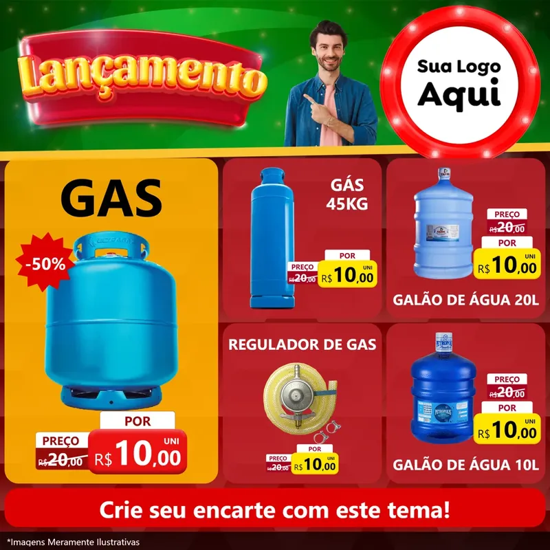 Modelo de Rede Social para Feed Facebook com o tema Lançamento para Água e gás