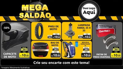 Modelo de TV para TV Horizontal com o tema Mega Saldão para Moto peças