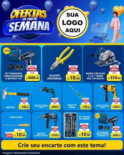 Modelo de Rede Social para Feed Instagram com o tema Ofertas de Fim de Semana para Maquinas e Ferramentas
