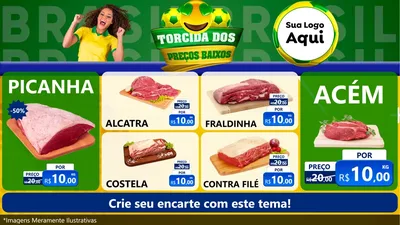 Modelo de TV para TV Horizontal com o tema Torcida dos Preços Baixos - Copa para Açougue