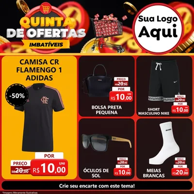 Modelo de Rede Social para Feed Facebook com o tema Quinta de Ofertas Imbatíveis para Roupas e acessórios
