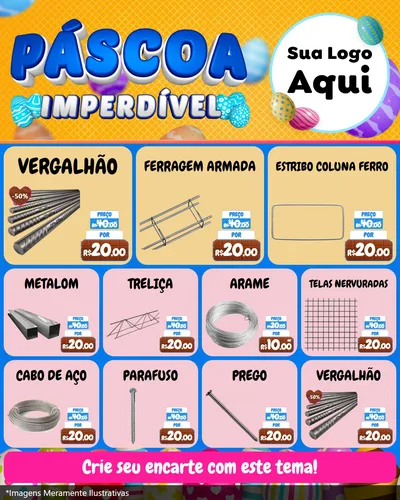 Modelo de Rede Social para Feed Instagram com o tema Páscoa Imperdível para Ferragens