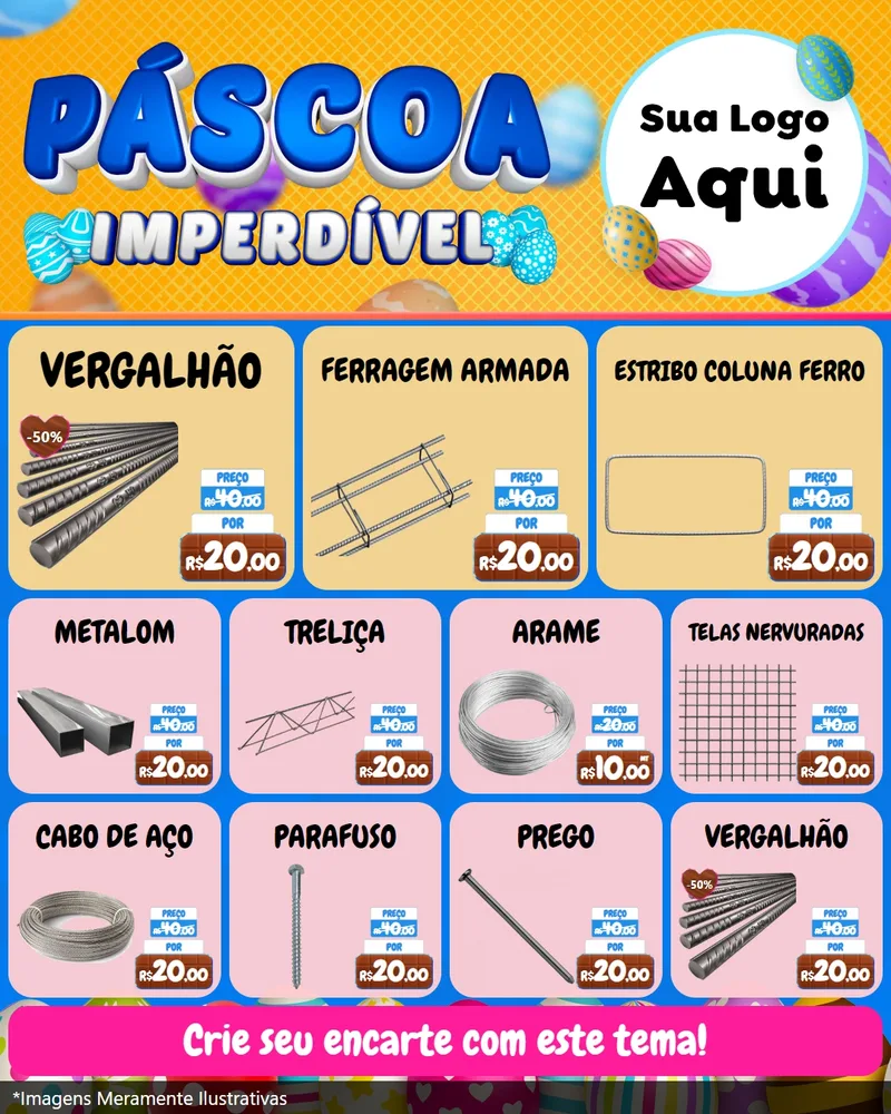 Modelo de Rede Social para Feed Instagram com o tema Páscoa Imperdível para Ferragens