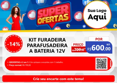 Modelo de Cartaz para Cartaz A4 Horizontal com o tema Super Ofertas para Maquinas e Ferramentas