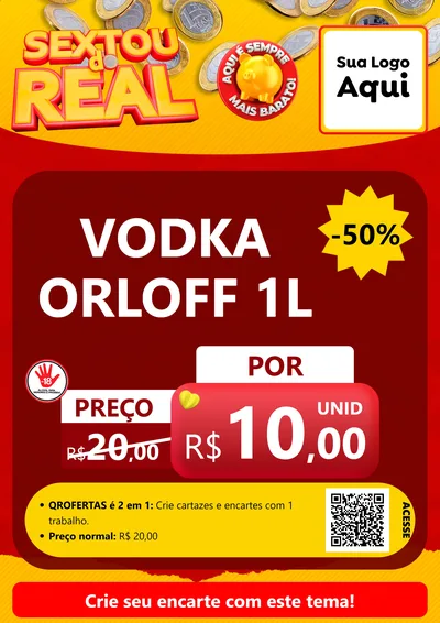Modelo de Cartaz para Cartaz A4 Vertical com o tema Sextou do Real para Distribuidora de bebidas