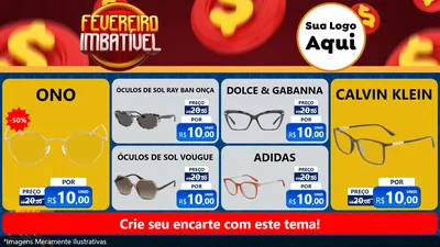 Modelo de TV para TV Horizontal com o tema Fevereiro Imbatível para Óticas