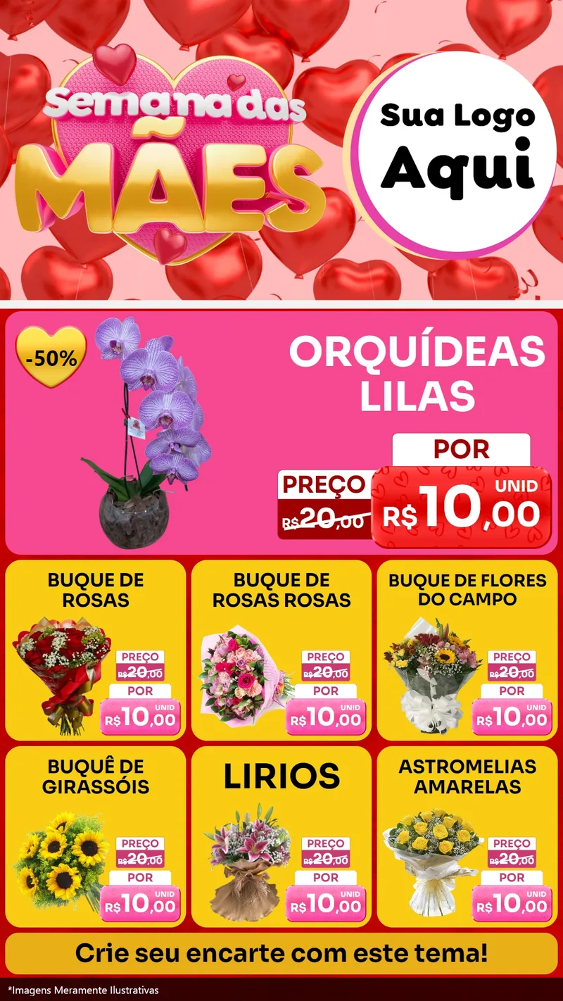 Modelo de Rede Social para Stories com o tema Semana Das Mães para Floricultura e jardim