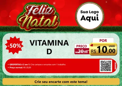 Modelo de Cartaz para Cartaz A4 Horizontal com o tema Feliz Natal para Farmácia