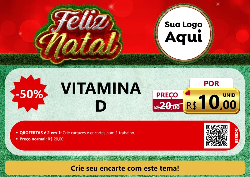 Modelo de Cartaz para Cartaz A4 Horizontal com o tema Feliz Natal para Farmácia