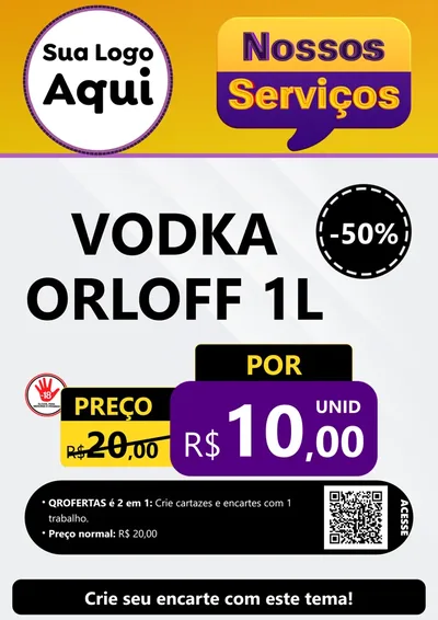 Modelo de Cartaz para Cartaz A4 Vertical com o tema Nossos Serviços para Distribuidora de bebidas
