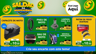Modelo de TV para TV Horizontal com o tema Saldão da Indepêndencia para Moto peças