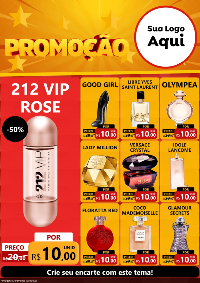 Modelo de Encarte para Encarte A4 Vertical com o tema Promoção para Perfumes