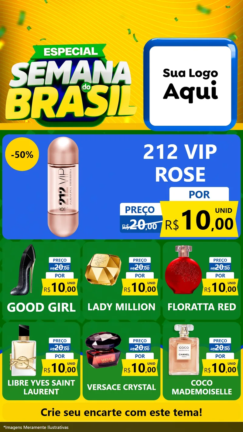 Modelo de Rede Social para Stories com o tema Especial Semana do Brasil para Perfumes