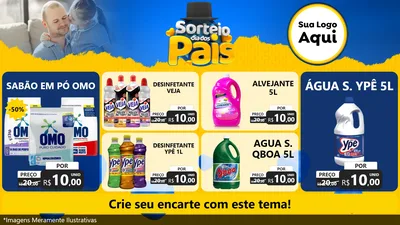 Modelo de TV para TV Horizontal com o tema Sorteio Dia Dos Pais para Produtos de Limpeza