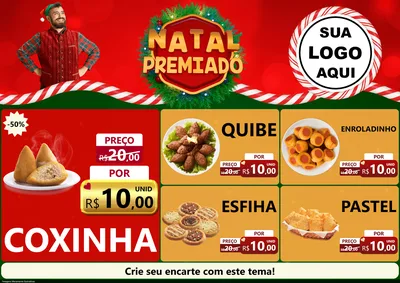 Modelo de Encarte para Encarte A4 Horizontal com o tema Natal Premiado para Salgadaria
