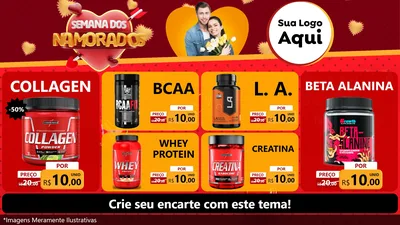 Modelo de TV para TV Horizontal com o tema Semana dos Namorados para Suplementos alimentares
