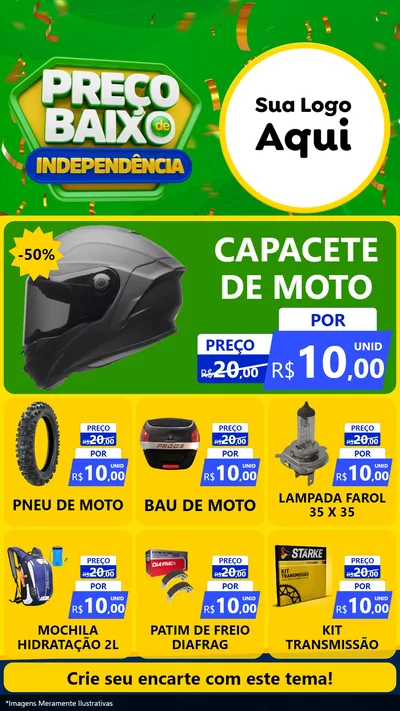 Modelo de Rede Social para Stories com o tema Preço Baixo de Independência para Moto peças