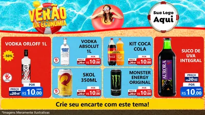 Modelo de TV para TV Horizontal com o tema Verão da Economia para Distribuidora de bebidas
