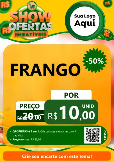 Modelo de Cartaz para Cartaz A4 Vertical com o tema Show de Ofertas Imbatíveis para Assados