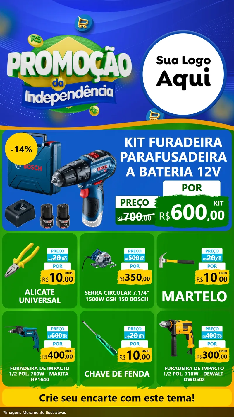 Modelo de Rede Social para Stories com o tema Promoção da Independência para Maquinas e Ferramentas