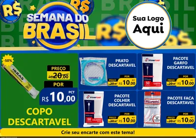 Modelo de Encarte para Encarte A4 Horizontal com o tema Semana Do Brasil para Embalagens