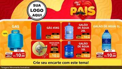 Modelo de TV para TV Horizontal com o tema Mês Dos Pais para Água e gás
