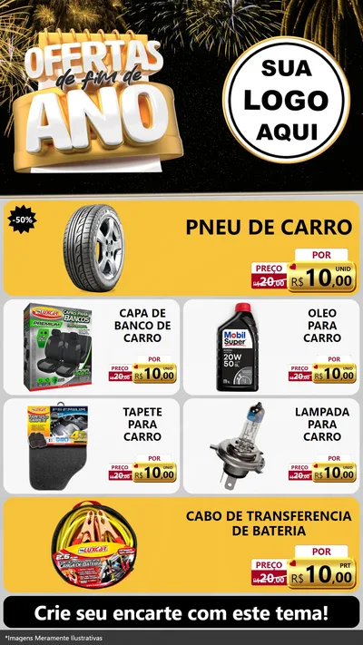 Modelo de TV para TV Vertical com o tema Ofertas de Fim de Ano para Auto peças