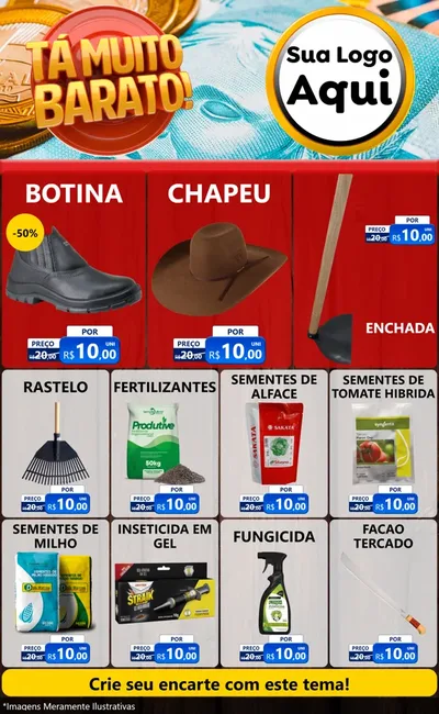 Modelo de Encarte para Encarte Grande com o tema Está Muito Barato para Agropecuária