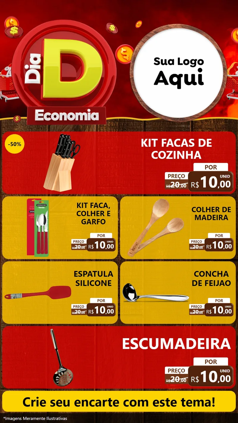 Modelo de TV para TV Vertical com o tema Dia D Economia para Utilidades Domésticas