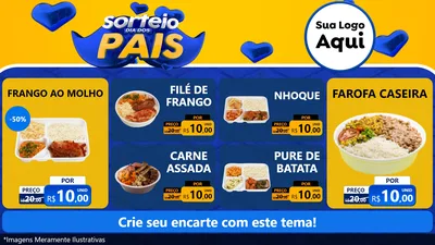 Modelo de TV para TV Horizontal com o tema Sorteio Dia dos Pais para Restaurante