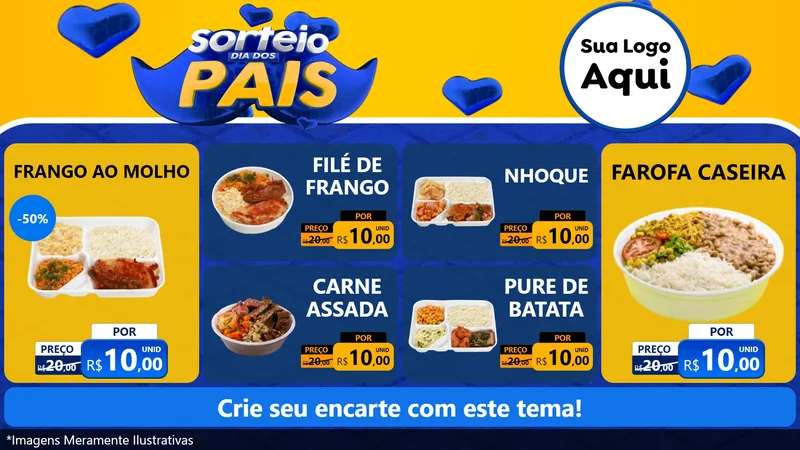 Modelo de TV para TV Horizontal com o tema Sorteio Dia dos Pais para Restaurante