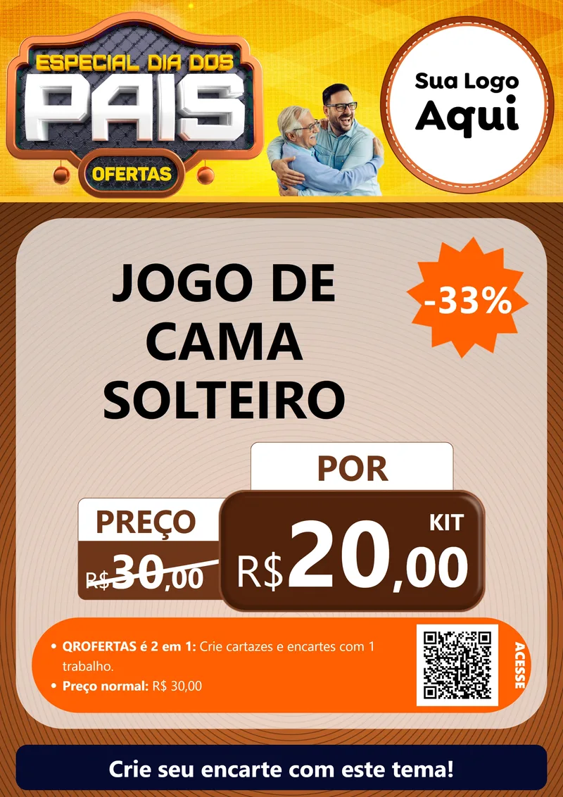 Modelo de Cartaz para Cartaz A4 Vertical com o tema Especial Dia dos Pais para Cama, Mesa e Banho