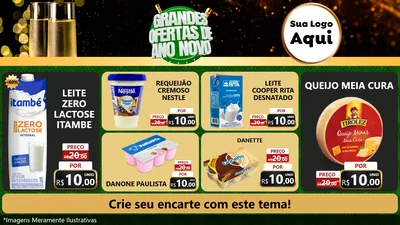 Modelo de TV para TV Horizontal com o tema Grandes Ofertas de Ano Novo para Frios e Laticínios