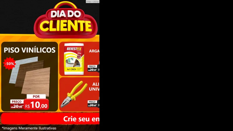 Modelo de TV para TV Horizontal com o tema Dia do Cliente para Material para Construção