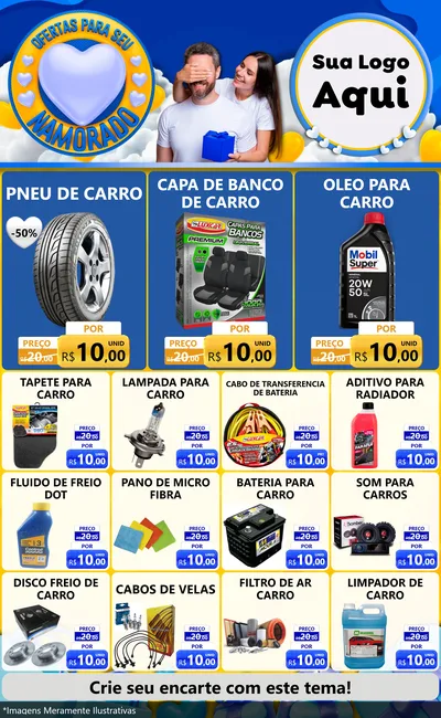 Modelo de Encarte para Encarte Grande com o tema Ofertas Para Seu Namorado para Auto peças