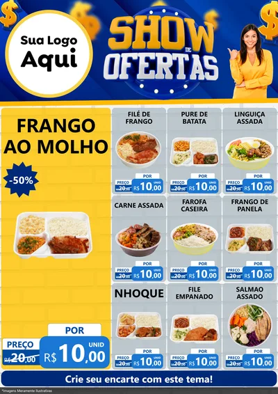 Modelo de Encarte para Encarte A4 Vertical com o tema Show de Ofertas para Restaurante