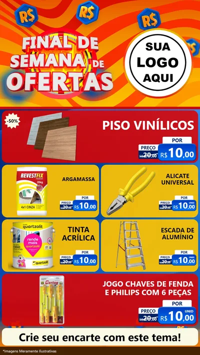 Modelo de TV para TV Vertical com o tema Final de Semana de Ofertas para Material para Construção