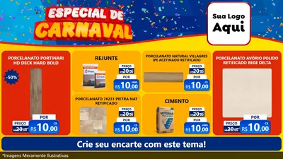 Modelo de TV para TV Horizontal com o tema Especial de Carnaval para Pisos e revestimentos