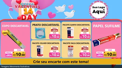 Modelo de TV para TV Horizontal com o tema Valentine's Day para Embalagens