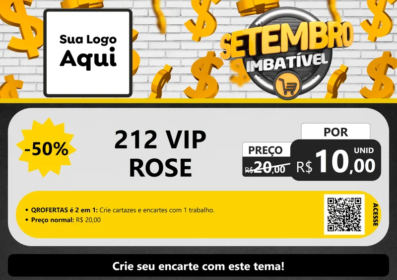 Modelo de Cartaz para Cartaz A4 Horizontal com o tema Setembro Imbatível para Perfumes