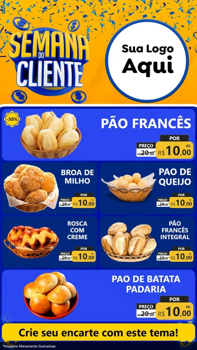 Modelo de TV para TV Vertical com o tema Semana do Cliente para Padaria